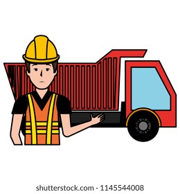 builder with dump truck character