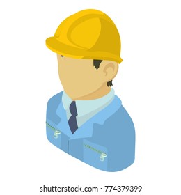 Builder engineer asian icon. Isometric illustration of builder engineer asian vector icon for web