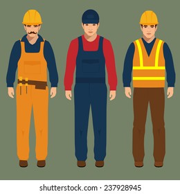 builder, engineer man, vector illustration, cartoon construction worker