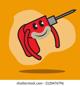 builder equipment icon with cute character
