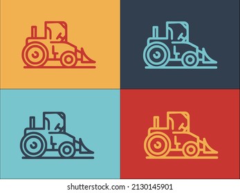 Builder Excavator Logo Template, Simple Flat Icon of equipment,construction,excavator