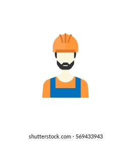 Builder flat icon, build & repair, construction workers, a colorful flat pattern on a white background, eps 10.