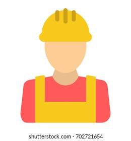 Builder flat icon, build and repair, construction worker sign vector graphics, a colorful solid pattern on a white background, eps 10.