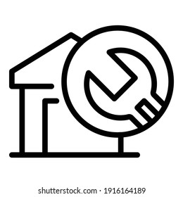 Builder garage icon. Outline builder garage vector icon for web design isolated on white background
