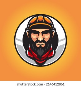 BUILDER HEAD SPORT MASCOT LOGO