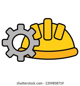 builder helmet with gear