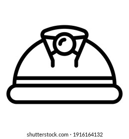 Builder helmet icon. Outline builder helmet vector icon for web design isolated on white background