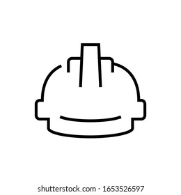 Icono de línea de casco de creación, signo de concepto, ilustración de vector de contorno, símbolo lineal.