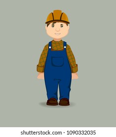 the builder in a helmet 
 on the isolated background