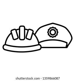 builder helmet with police hat
