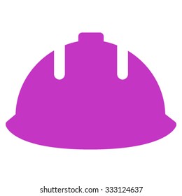 Builder Helmet vector icon. Style is flat symbol, violet color, rounded angles, white background.