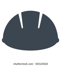 Builder Helmet vector icon. Style is flat symbol, smooth blue color, rounded angles, white background.