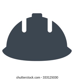 Builder Helmet vector icon. Style is flat symbol, smooth blue color, rounded angles, white background.