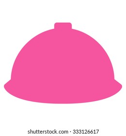 Builder Helmet vector icon. Style is flat symbol, pink color, rounded angles, white background.