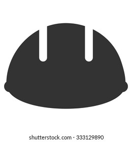 Builder Helmet vector icon. Style is flat symbol, gray color, rounded angles, white background.