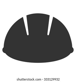 Builder Helmet vector icon. Style is flat symbol, gray color, rounded angles, white background.