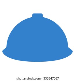 Builder Helmet vector icon. Style is flat symbol, cobalt color, rounded angles, white background.