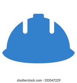 Builder Helmet vector icon. Style is flat symbol, cobalt color, rounded angles, white background.