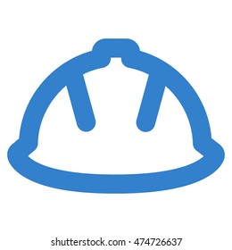 Builder Helmet vector icon. Style is outline flat icon symbol, cobalt color, white background.