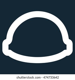 Builder Helmet vector icon. Style is stroke flat icon symbol, white color, dark blue background.