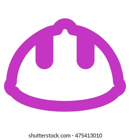 Builder Helmet vector icon. Style is stroke flat icon symbol, violet color, white background.