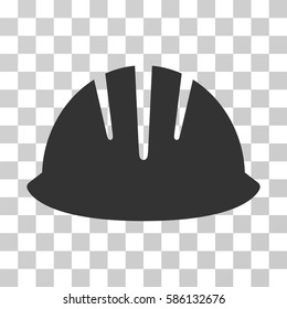 Builder Helmet vector pictograph. Illustration style is flat iconic gray symbol on a transparent background.