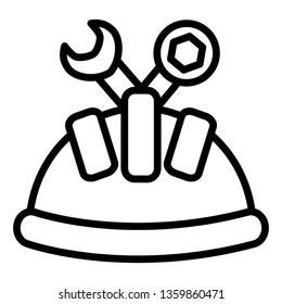 builder helmet with wrench keys