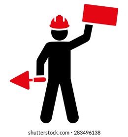 Builder icon from Basic Plain Icon Set. Symbol images have gray colors, rounded angles, and placed on a white background.