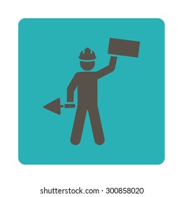 Builder icon from Basic Plain Icon Set. Symbol images have gray colors, rounded angles, and placed on a white background.