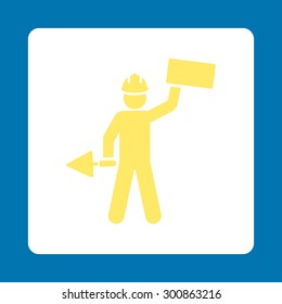 Builder icon from Basic Plain Icon Set. Symbol images have gray colors, rounded angles, and placed on a white background.