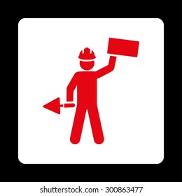 Builder icon from Basic Plain Icon Set. Symbol images have gray colors, rounded angles, and placed on a white background.