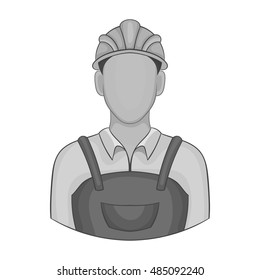 Builder icon in black monochrome style isolated on white background. Job symbol vector illustration