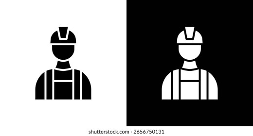 Builder icon black silhouette for web, and mobile app