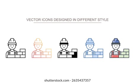 Design de ícone de construtor com ilustração de estoque de fundo branco