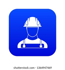 Builder icon digital blue for any design isolated on white vector illustration