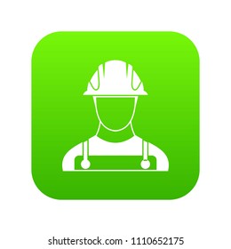 Builder icon digital green for any design isolated on white vector illustration