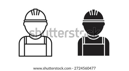 Builder icon in doodle and stroke style.