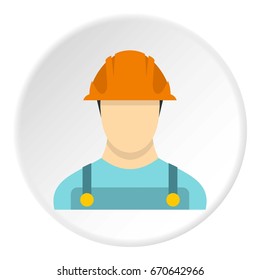 Builder icon in flat circle isolated vector illustration for web