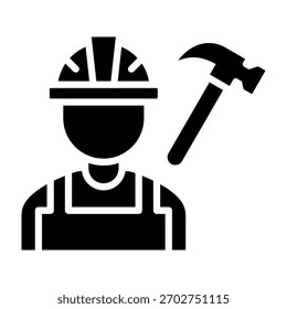 Ilustração de vetor de estilo de glifo de ícone do Builder