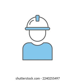 Builder icon illustration. Two tone icon style. icon related to construction. Simple vector design editable