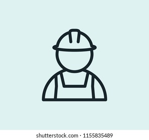 Builder icon line isolated on clean background. Builder icon concept drawing icon line in modern style. Vector illustration for your web mobile logo app UI design.