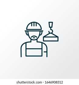 Builder icon line symbol. Premium quality isolated labor element in trendy style.