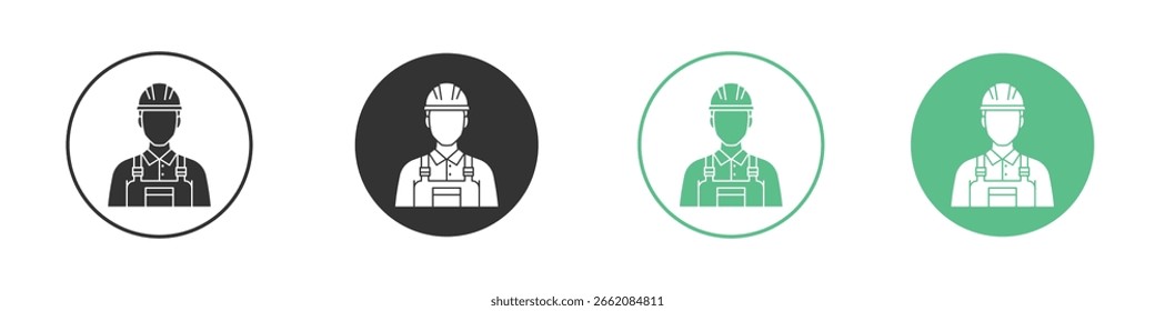 Ícone Construtor Conjunto de Ícones de Vetor de Linha Plana Mínimo.