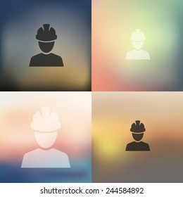 builder icon on blurred background