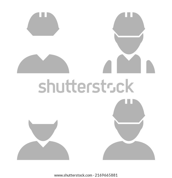 builder\
icon on white background, vector\
illustration