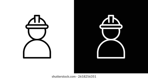 Builder icon shape graphic simple plain clipart symbol. thin line outline art