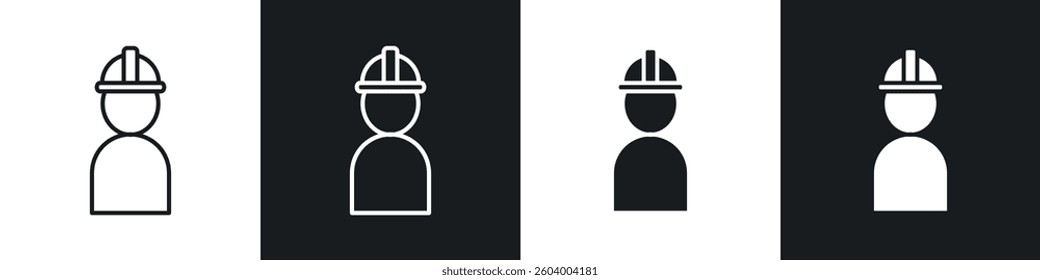 Builder icon symbol collection on white background.