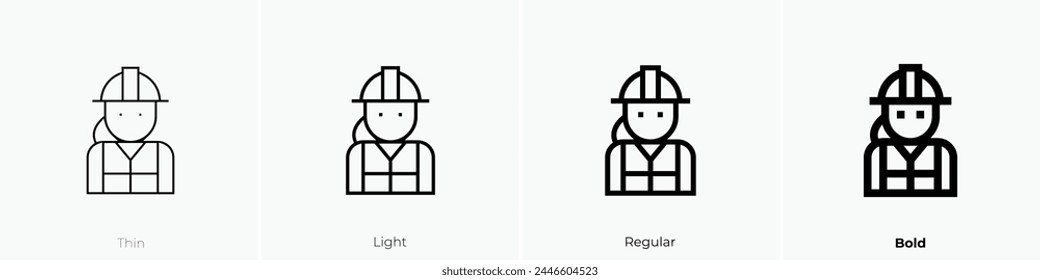 builder icon. Thin, Light Regular And Bold style design isolated on white background