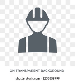 Builder icon. Trendy flat vector Builder icon on transparent background from Professions collection. 