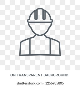 Builder icon. Trendy flat vector Builder icon on transparent background from Professions collection. High quality filled Builder symbol use for web and mobile